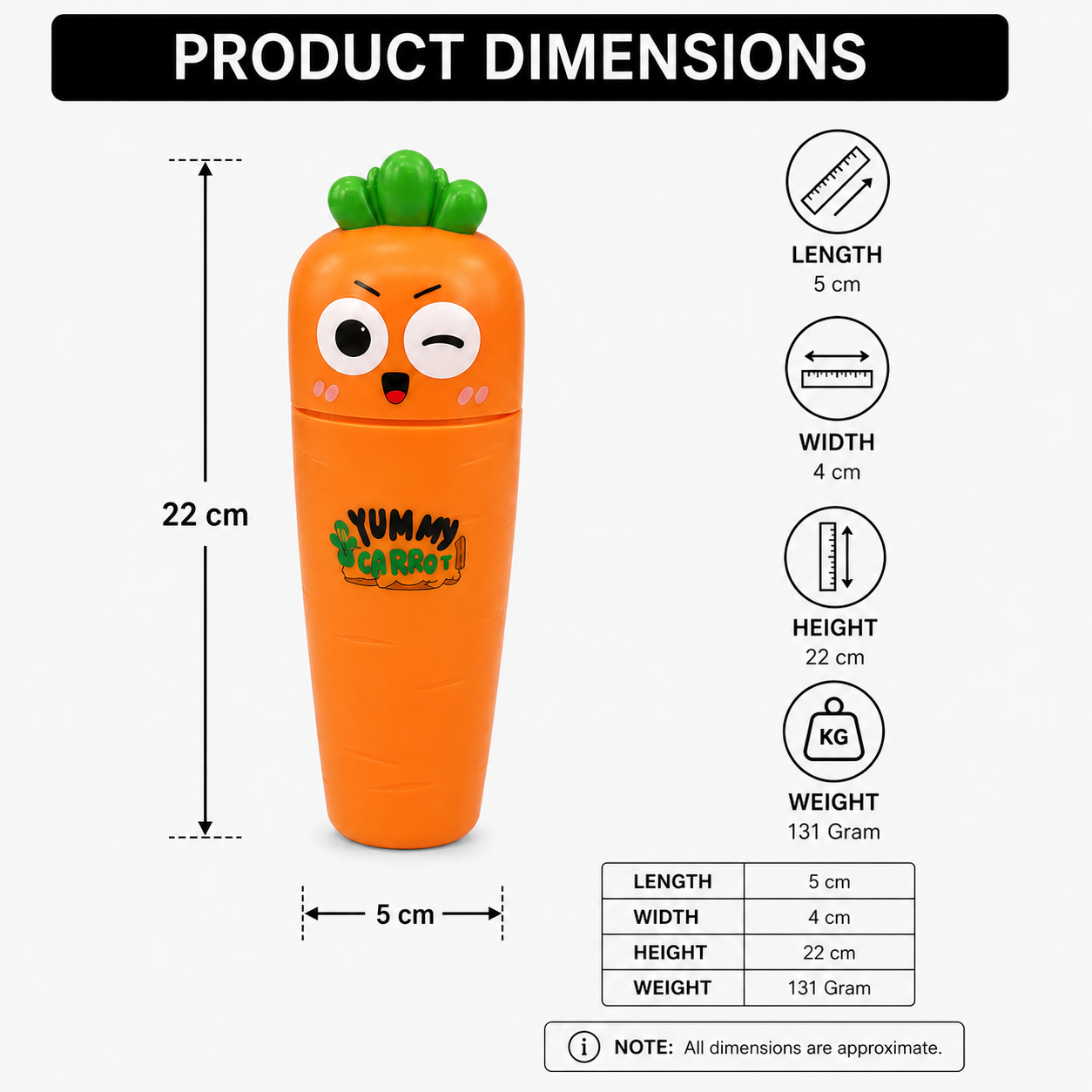 Cute Orange Cartoon Cutlery Set with Storage Case (YM2163)