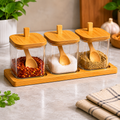 Glass Storage Jar with Bamboo Lid & Spoon (YM066)