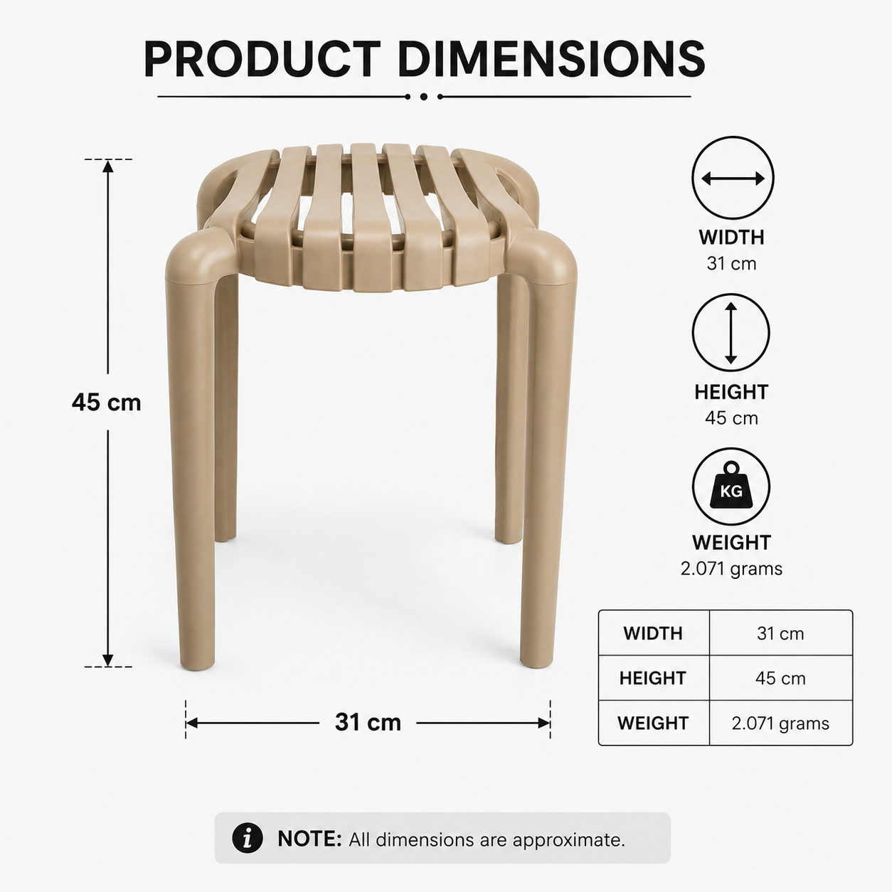 Modern Plastic Stool (YM2179)