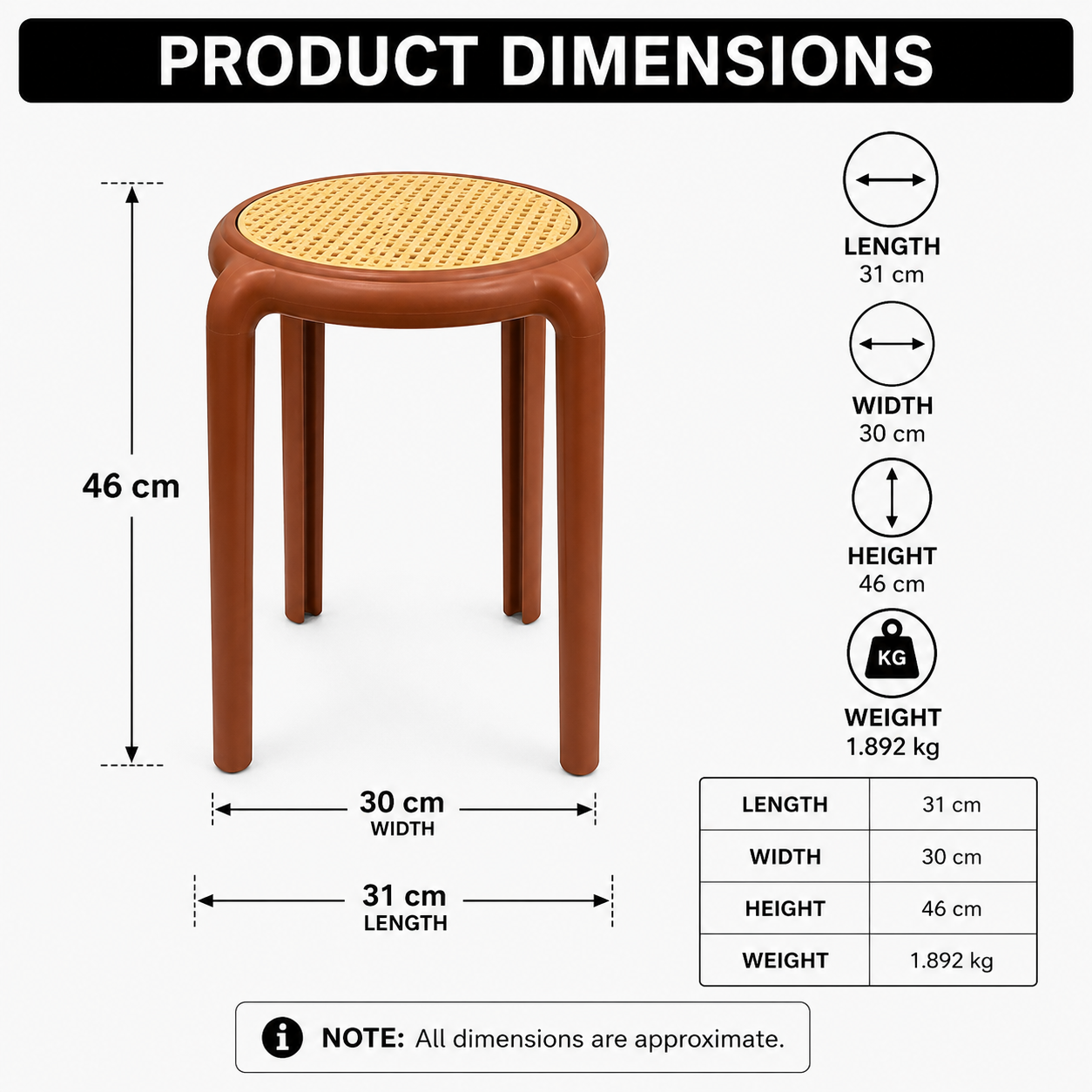 Modern Plastic Stool (YM2181)