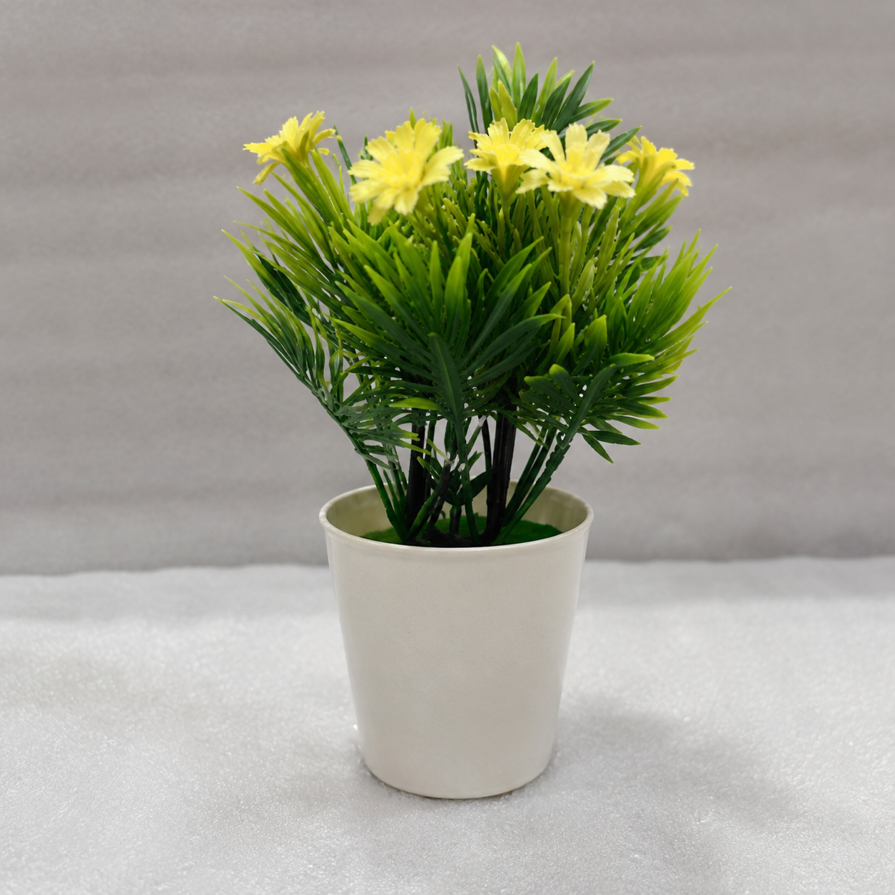 Artificial Yellow Bouquet in White Pot (YM1000)