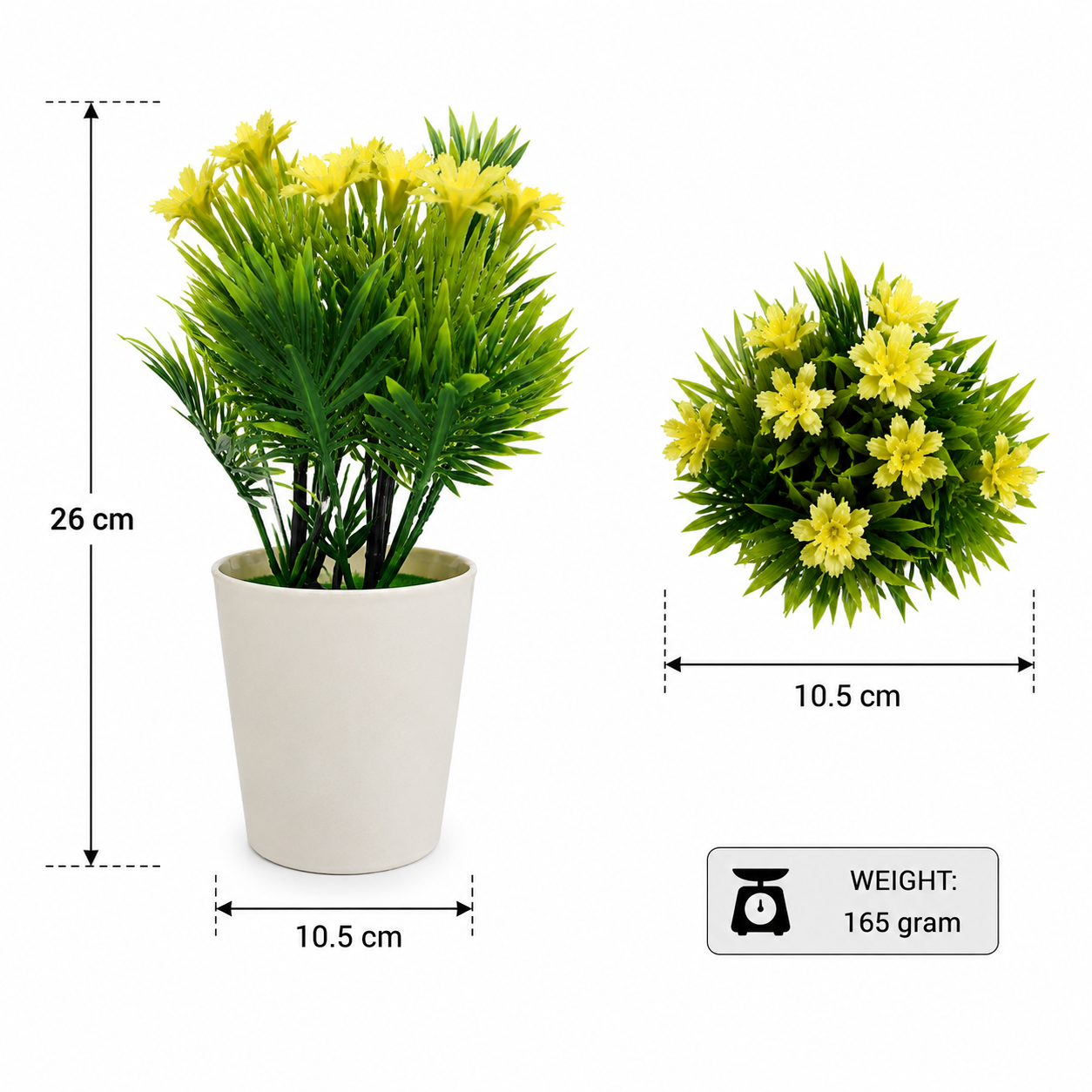Artificial Yellow Bouquet in White Pot (YM1000)
