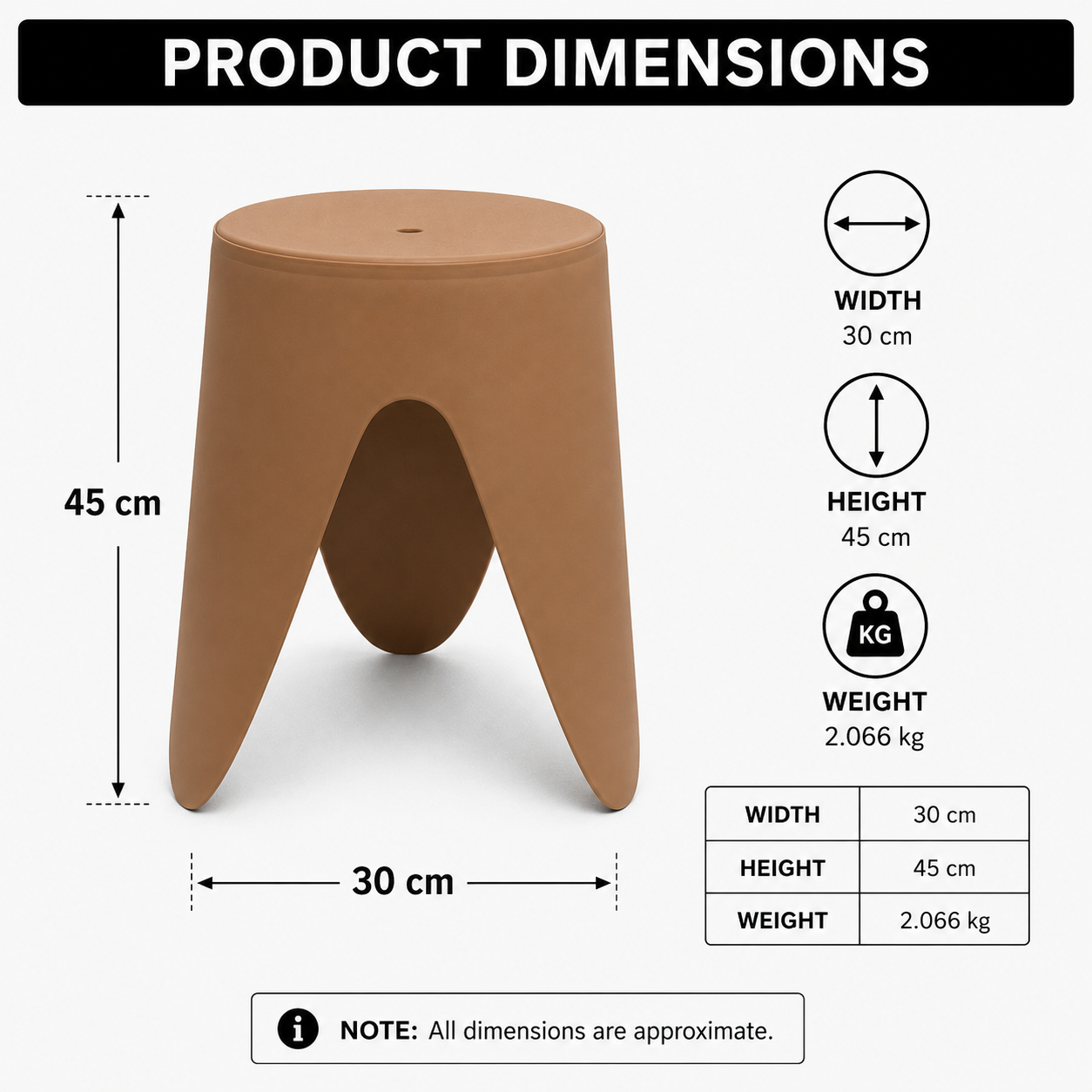 Brown Plastic Stool (YM2186)