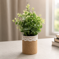 Artificial Eucalyptus Plant in Burlap Lace Pot - Green (YM1002)
