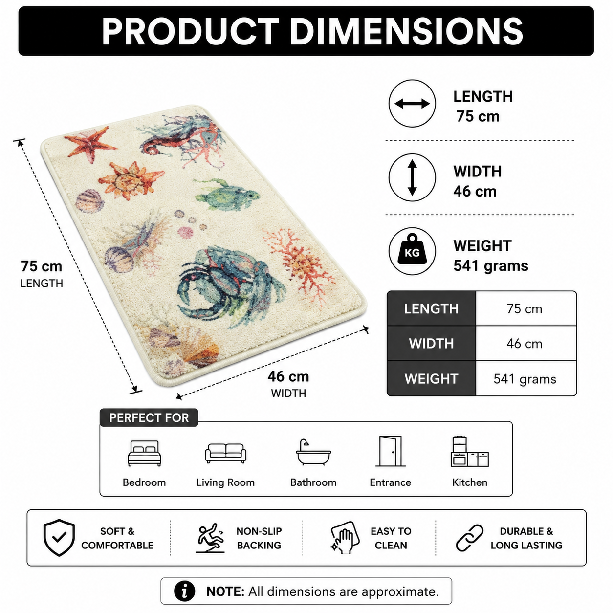 Ocean Theme Soft Floor Mat (YM226)