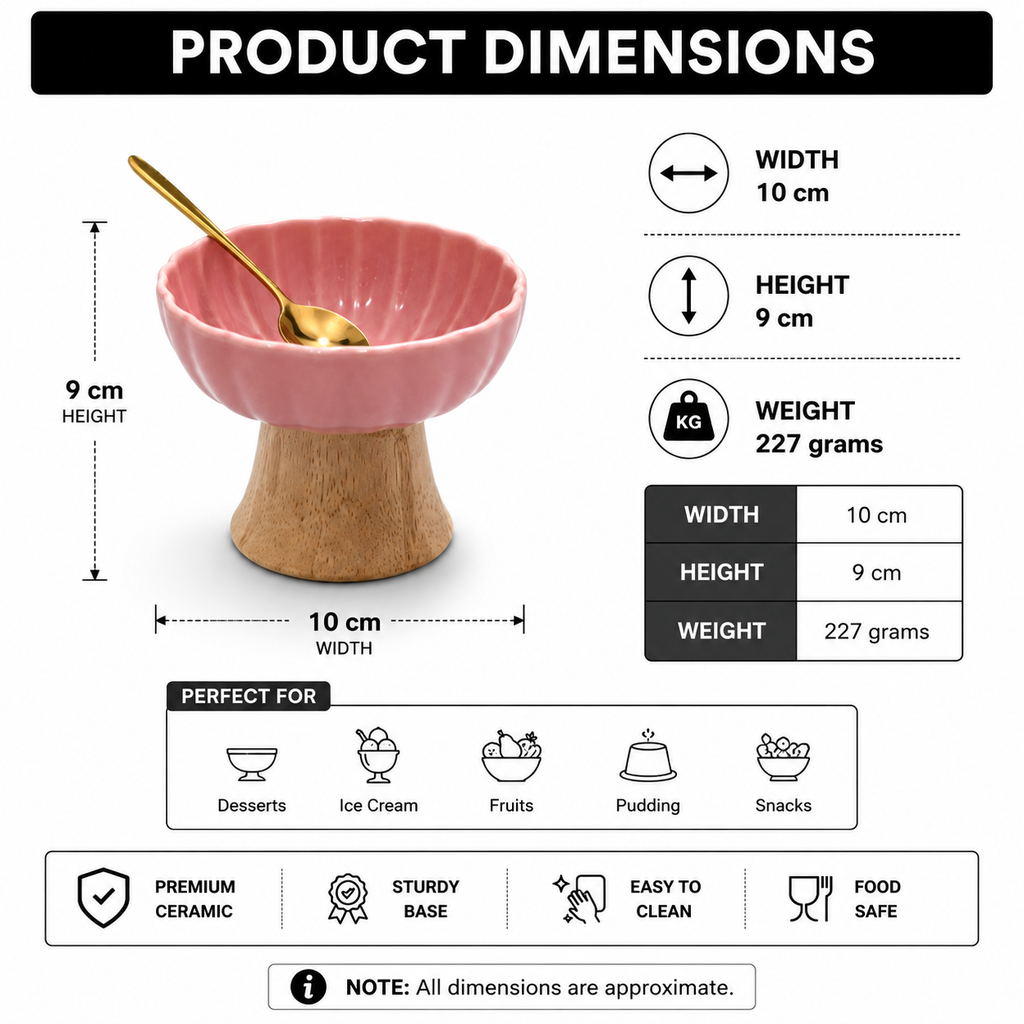 Premium Dessert Bowl with Spoon (YM2463)