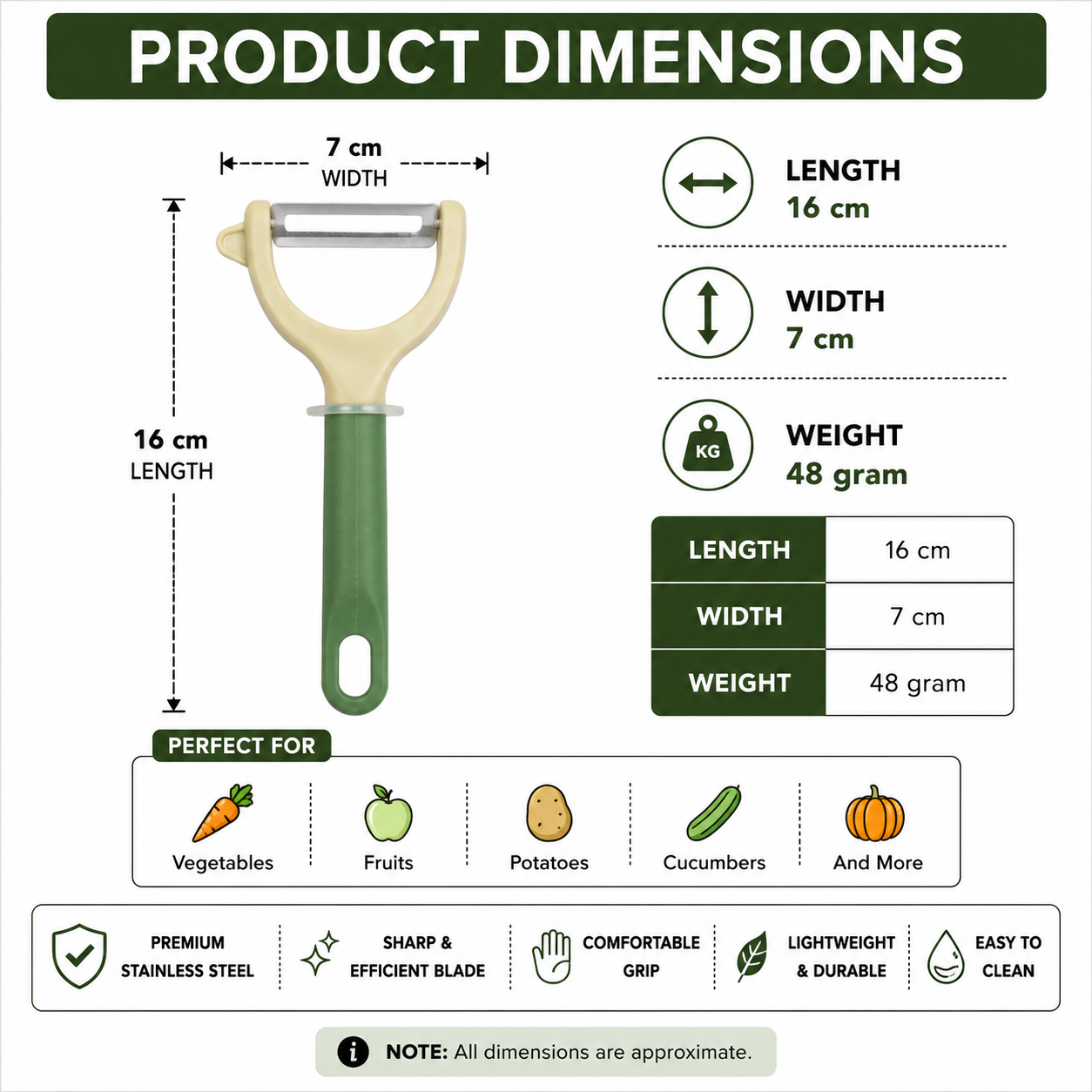 Premium Green Kitchen Peeler (YM942)