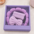 Purple Bow Plush Spa Headband Gift Set (YM947)