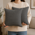 Grey Striped Cushion Pillow Set (YM1948)