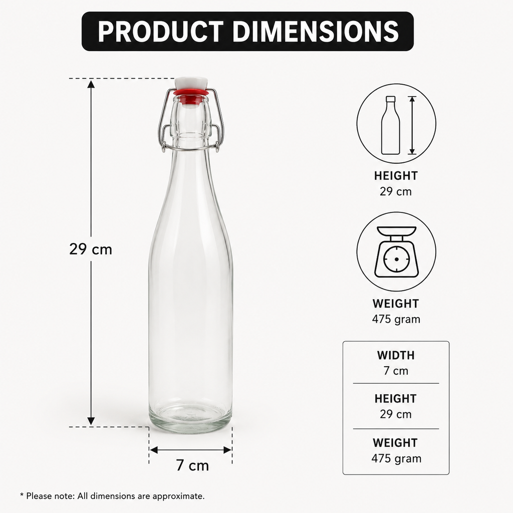 Premium Glass Water Bottle with Swing Cap (YM2014)