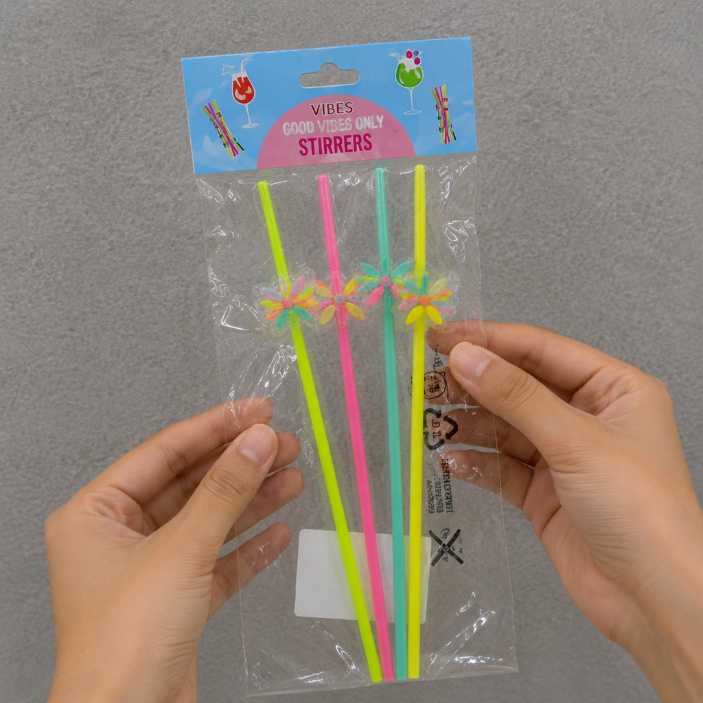 Plastic Drinking Straw Set (YM890)