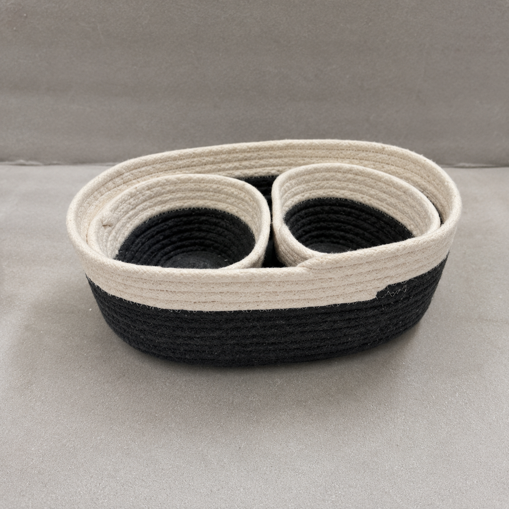 Black & Beige Nesting Storage Baskets (YM911)