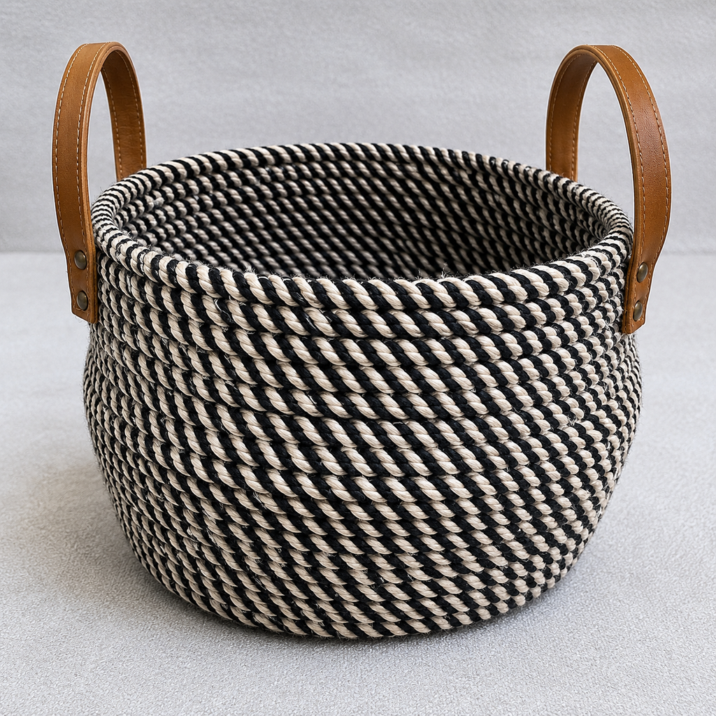 Black Woven Rope Storage Basket (YM912)