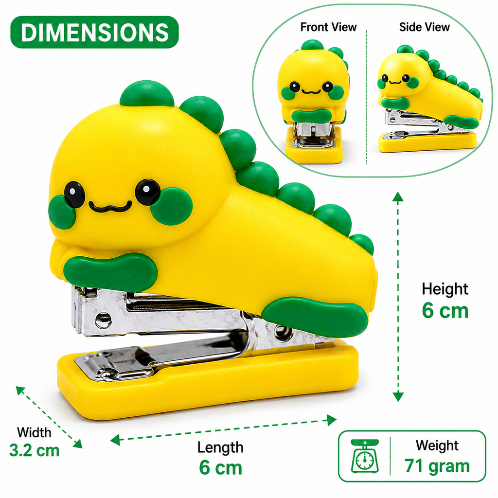 Yellow Dinosaur Mini Stapler (YM877)