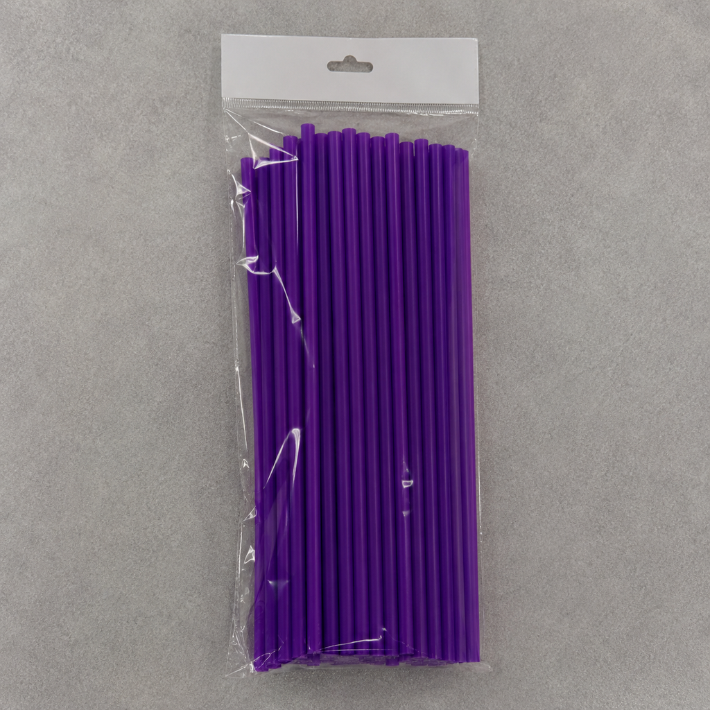 Plastic Drinking Straw Set - Purple (YM896)