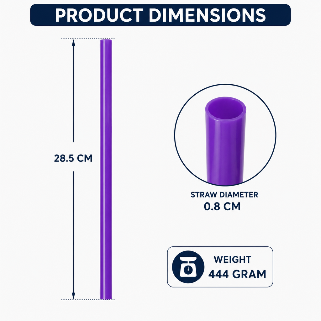 Plastic Drinking Straw Set - Purple (YM896)