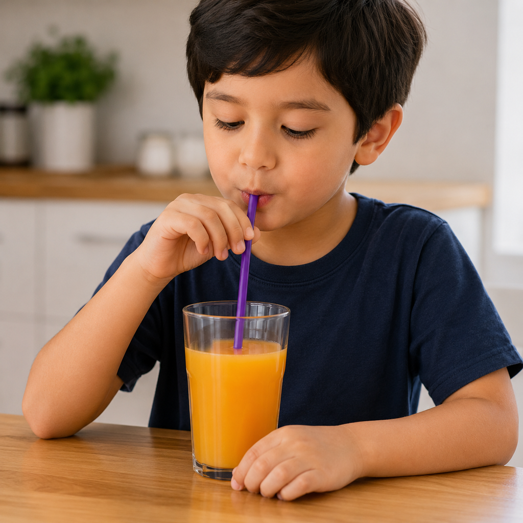 Plastic Drinking Straw Set - Purple (YM896)