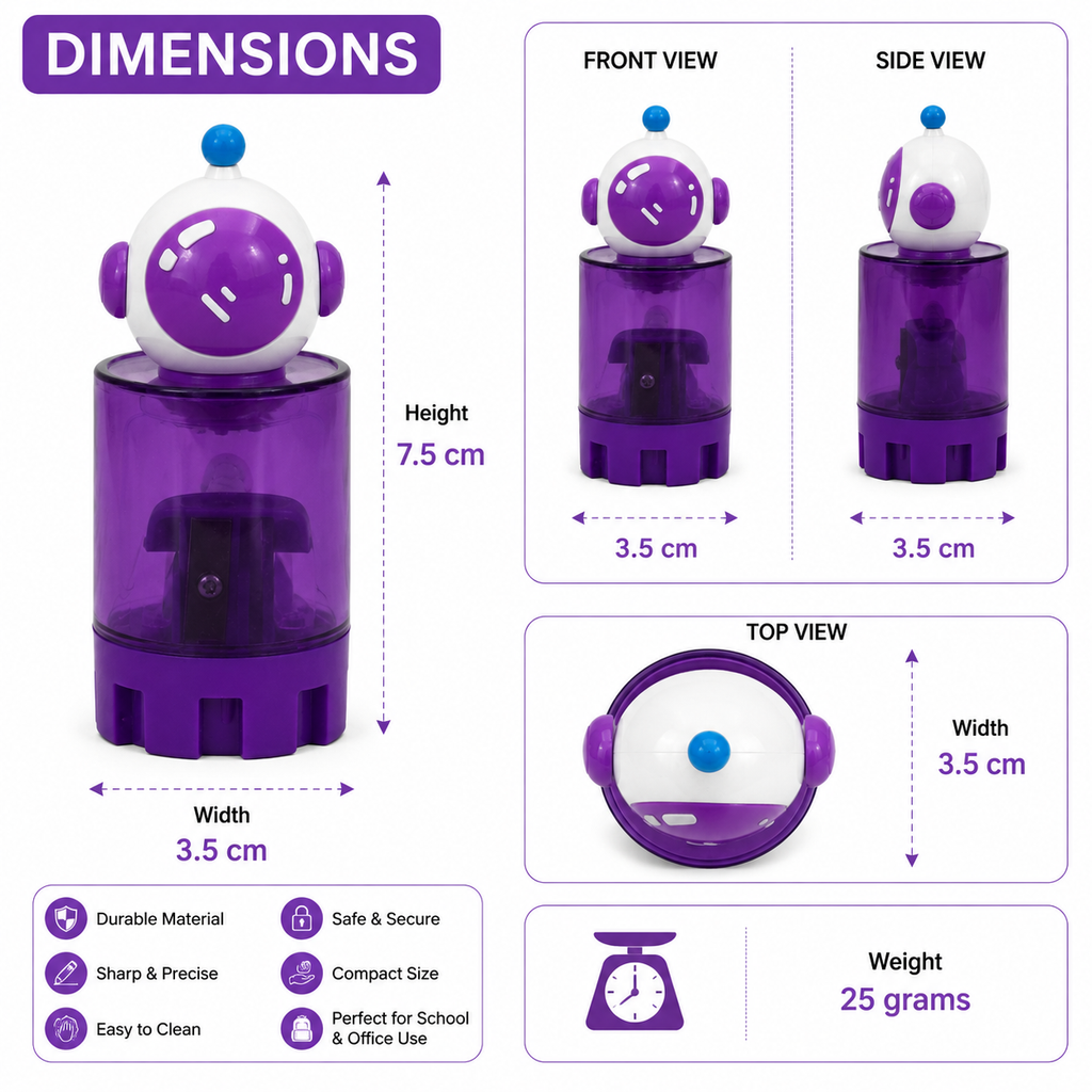 Purple Robot Pencil Sharpener (YM861)