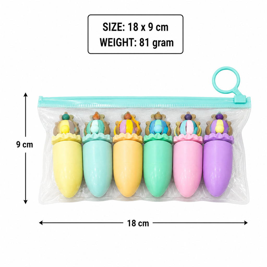 6-Piece Bear Theme Highlighter Set (YM831)