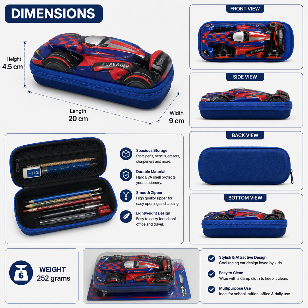 Red Racing Car Pencil Box (YM824)