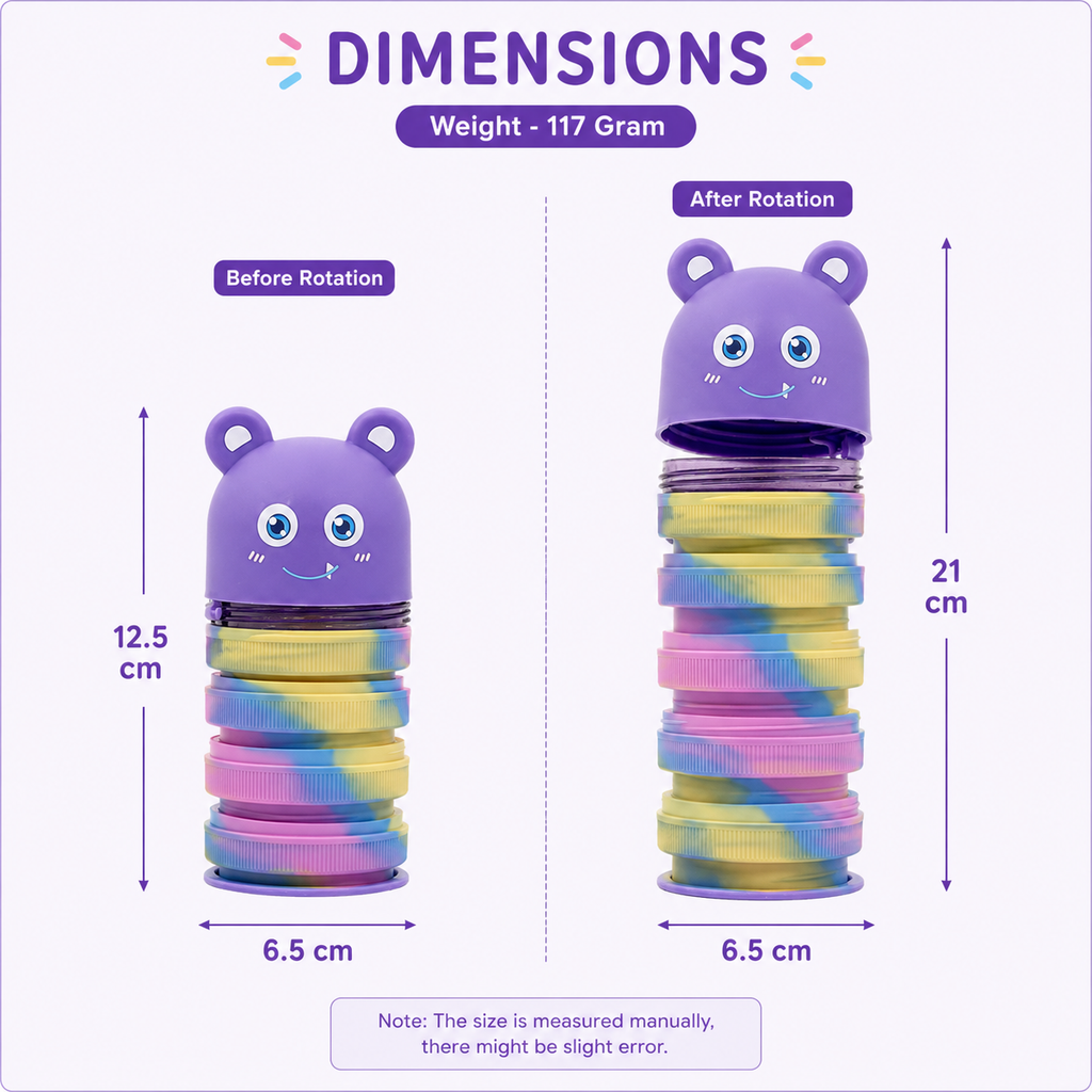 Balibag Bear Rotating Expandable Pencil Case - Purple(YM825B)