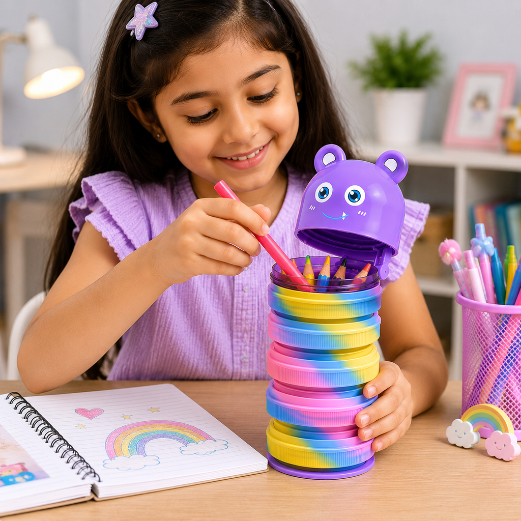 Balibag Bear Rotating Expandable Pencil Case - Purple(YM825B)