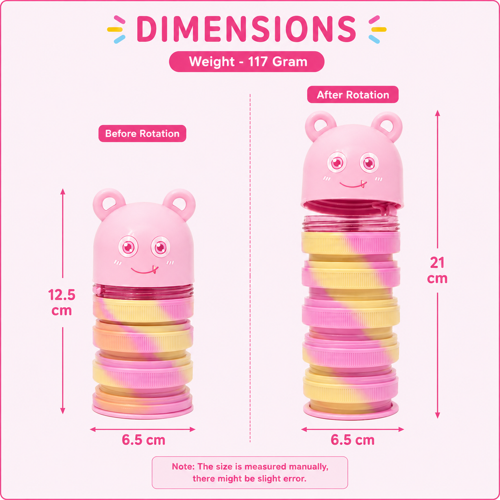Balibag Bear Rotating Expandable Pencil Case - Pink(YM825B)