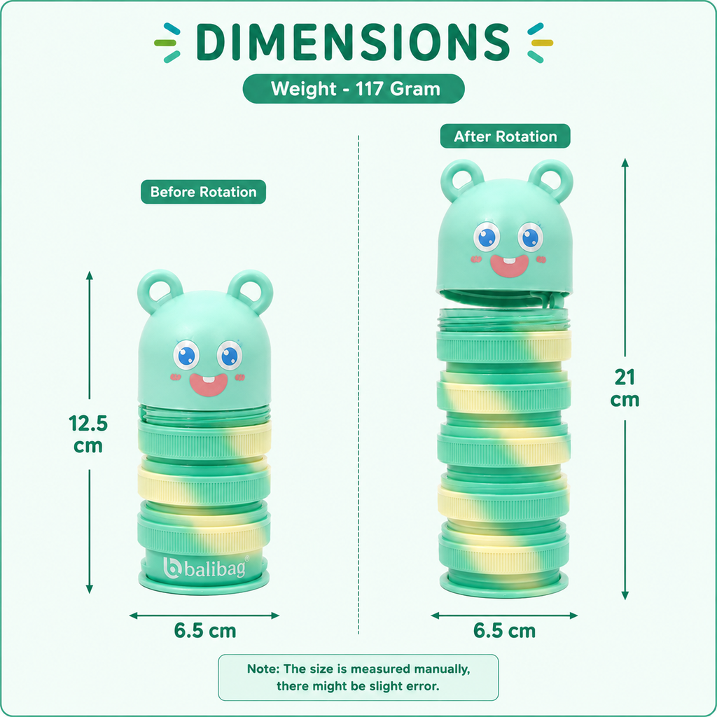 Balibag Bear Rotating Expandable Pencil Case - Green(YM825B)