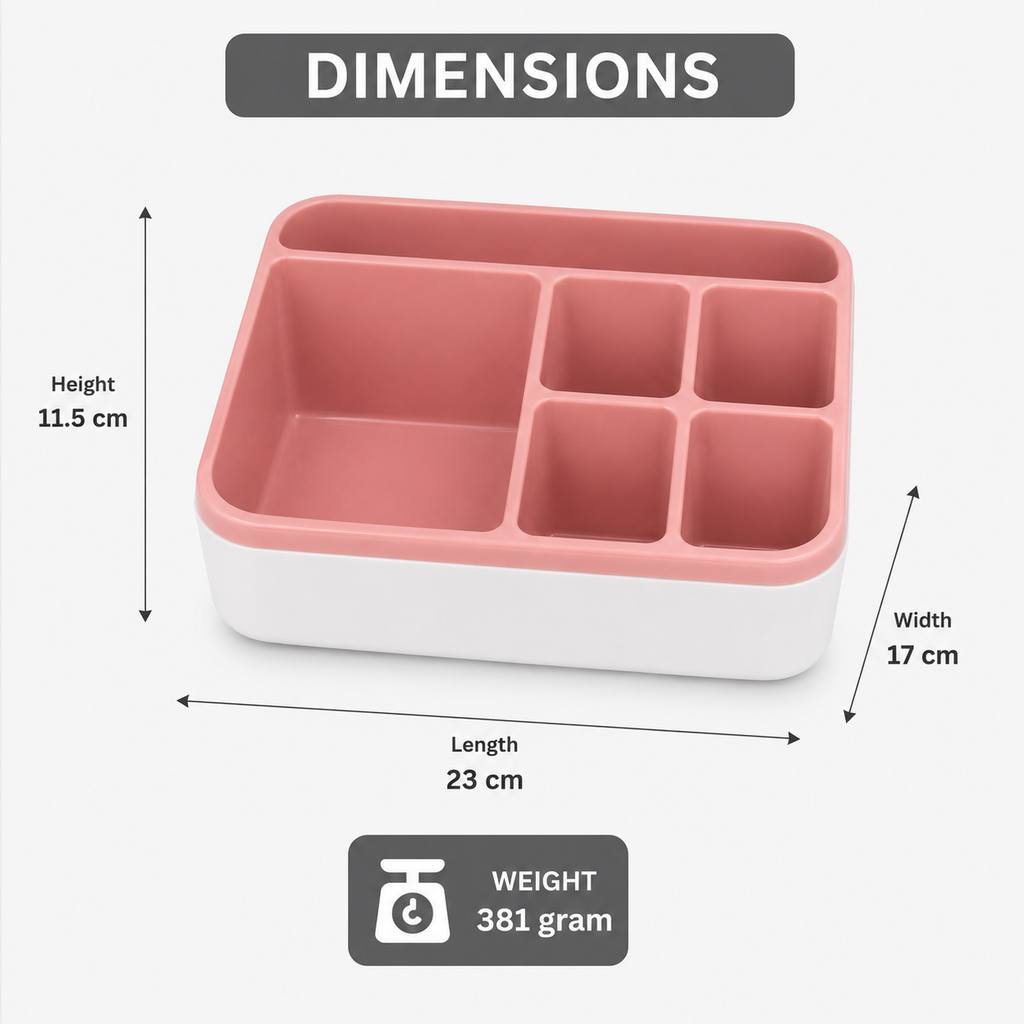 Pink Multi-Compartment Table Organizer (YM802)