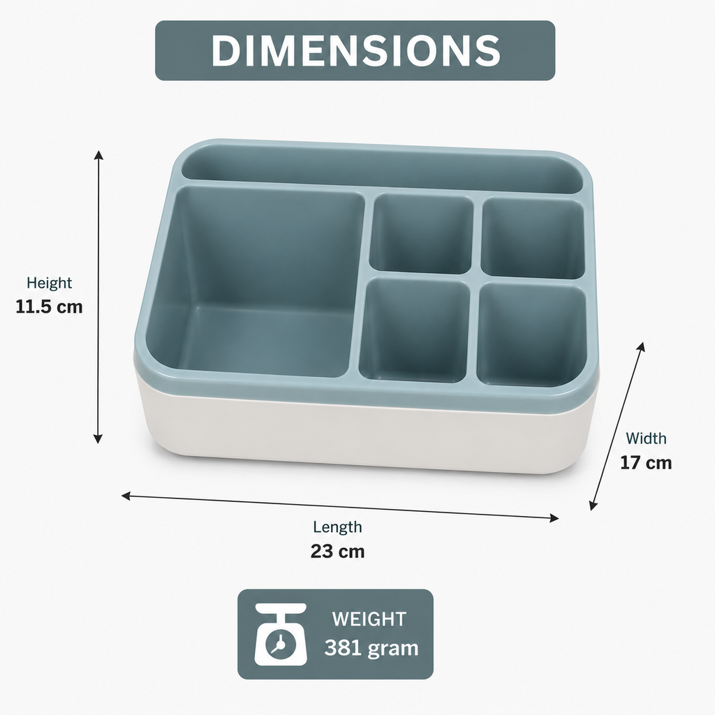 Blue Multi-Compartment Table Organizer (YM802)