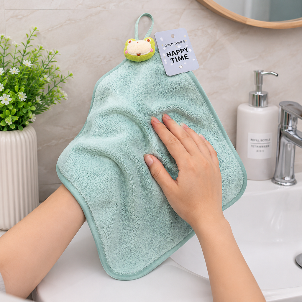 Sky Blue Plush Hand Towel (YM755)