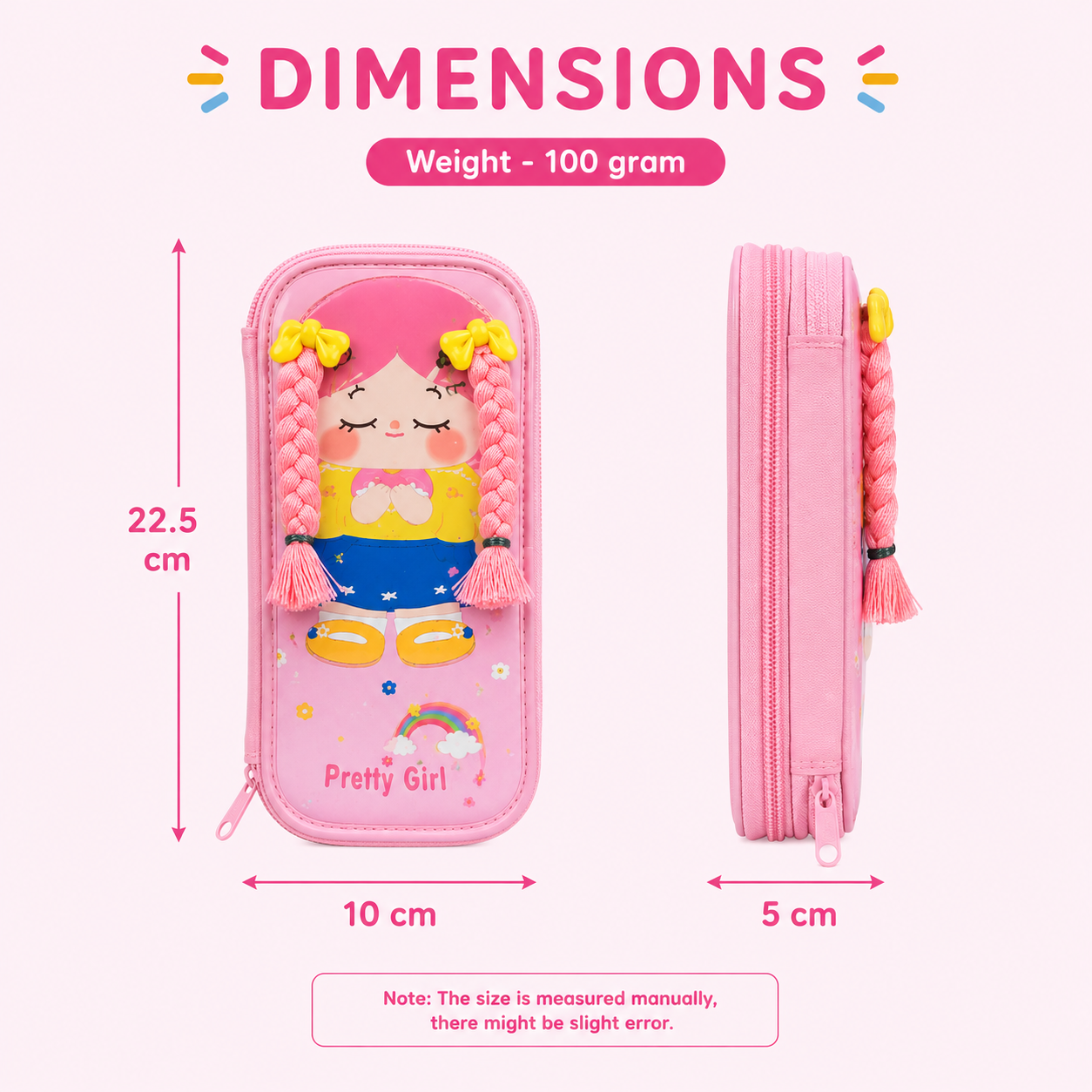 Pretty Girl Pink 3D Cartoon Pencil Case (YM818)