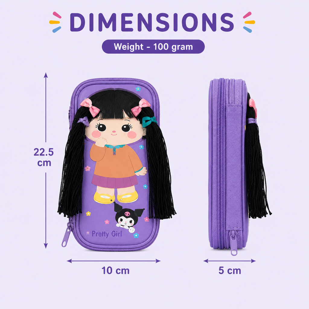 Pretty Girl Blue 3D Cartoon Pencil Case (YM818)