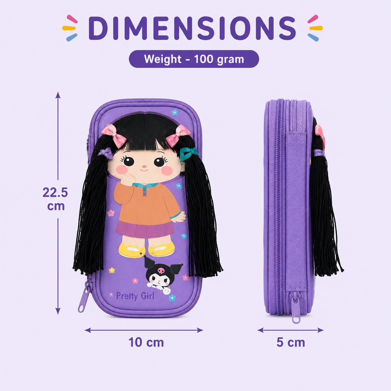 Pretty Girl Blue 3D Cartoon Pencil Case (YM818)