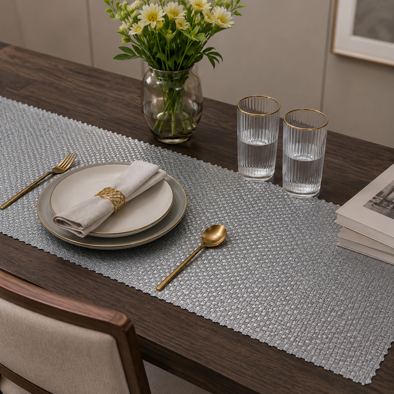 Silver Non-Slip Table Mat (YM727)
