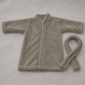Light Grey Plush Fleece Bathrobe with Belt (YM752)