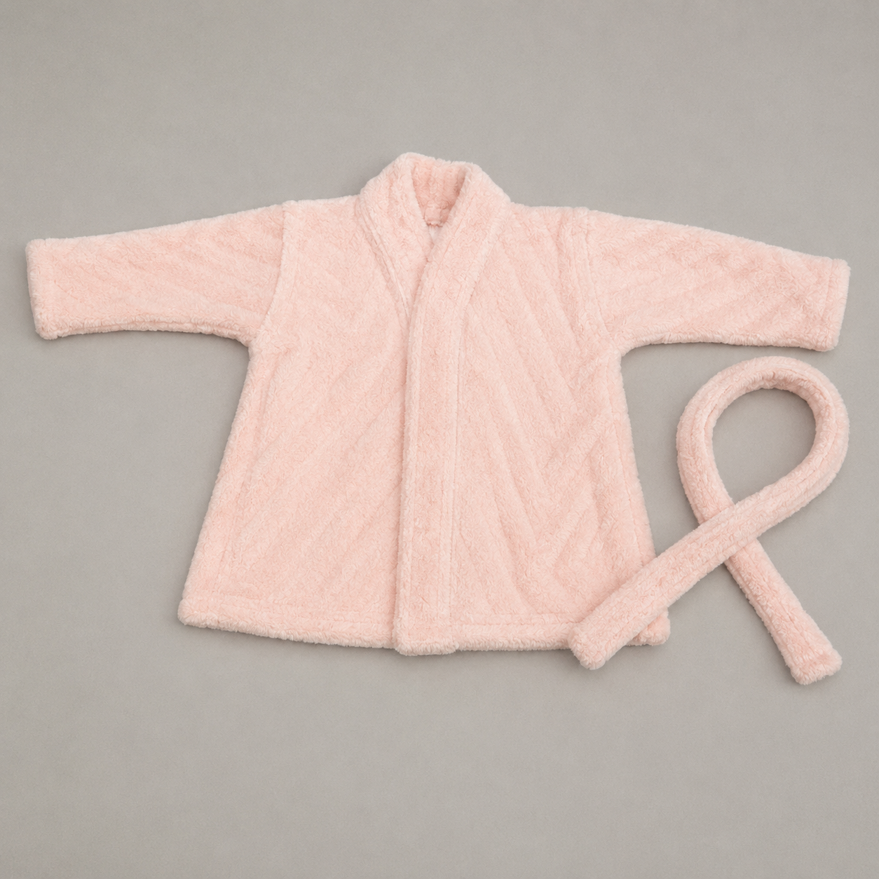 Pink Plush Fleece Bathrobe with Belt (YM752)
