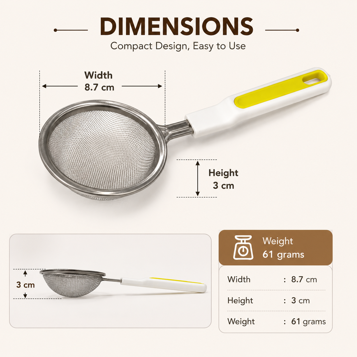 Premium Stainless-Steel Kitchen Strainer (YM580)