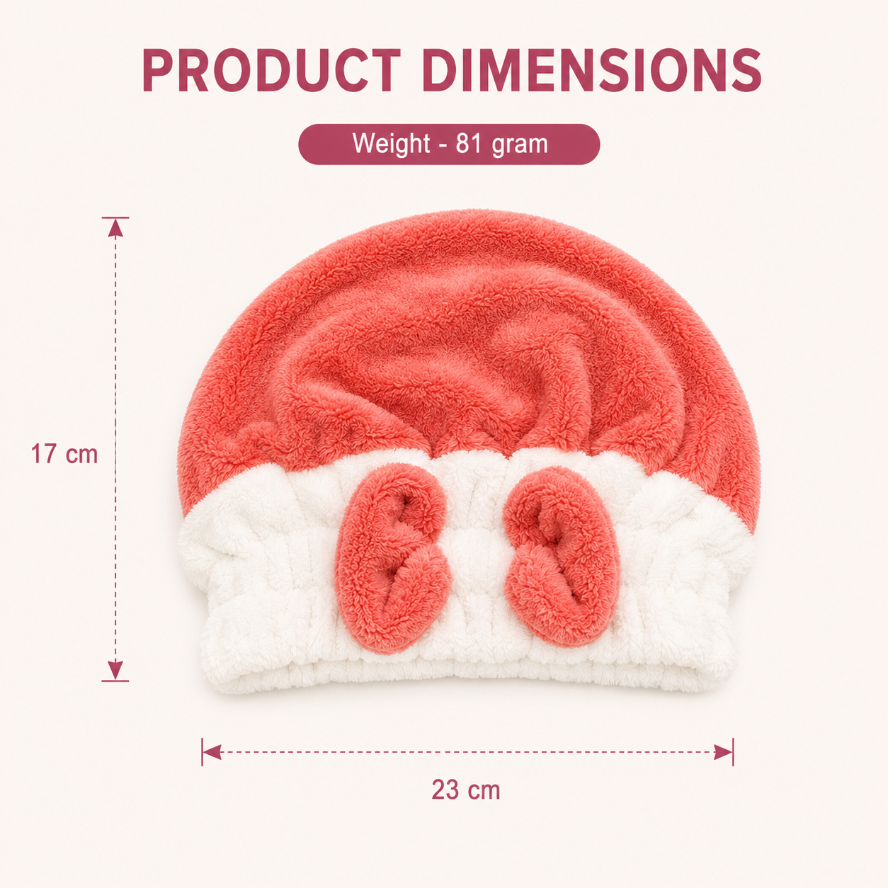 Red Plush Santa Ear Fleece Winter Hat (YM375)