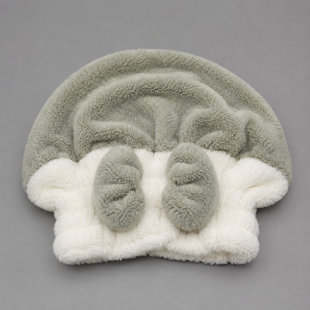 Grey Plush Santa Ear Fleece Winter Hat (YM375)