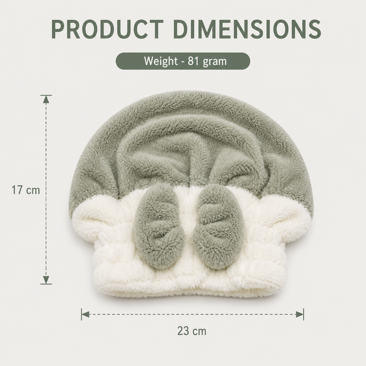 Grey Plush Santa Ear Fleece Winter Hat (YM375)