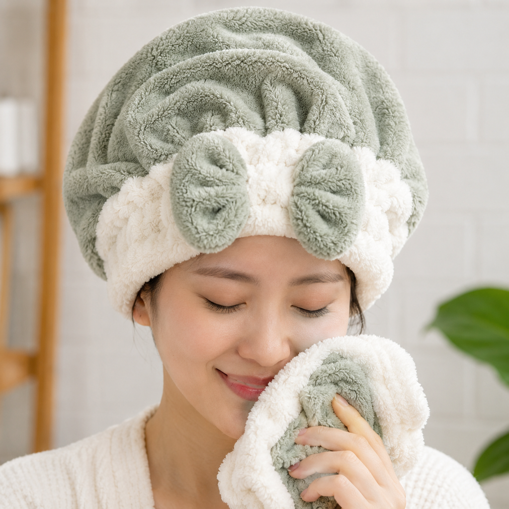 Grey Plush Santa Ear Fleece Winter Hat (YM375)