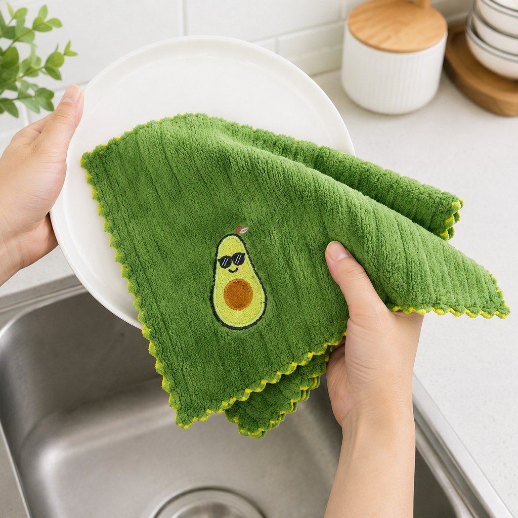 Soft Waffle Kitchen Towels Set of 4- Multi (YM360)