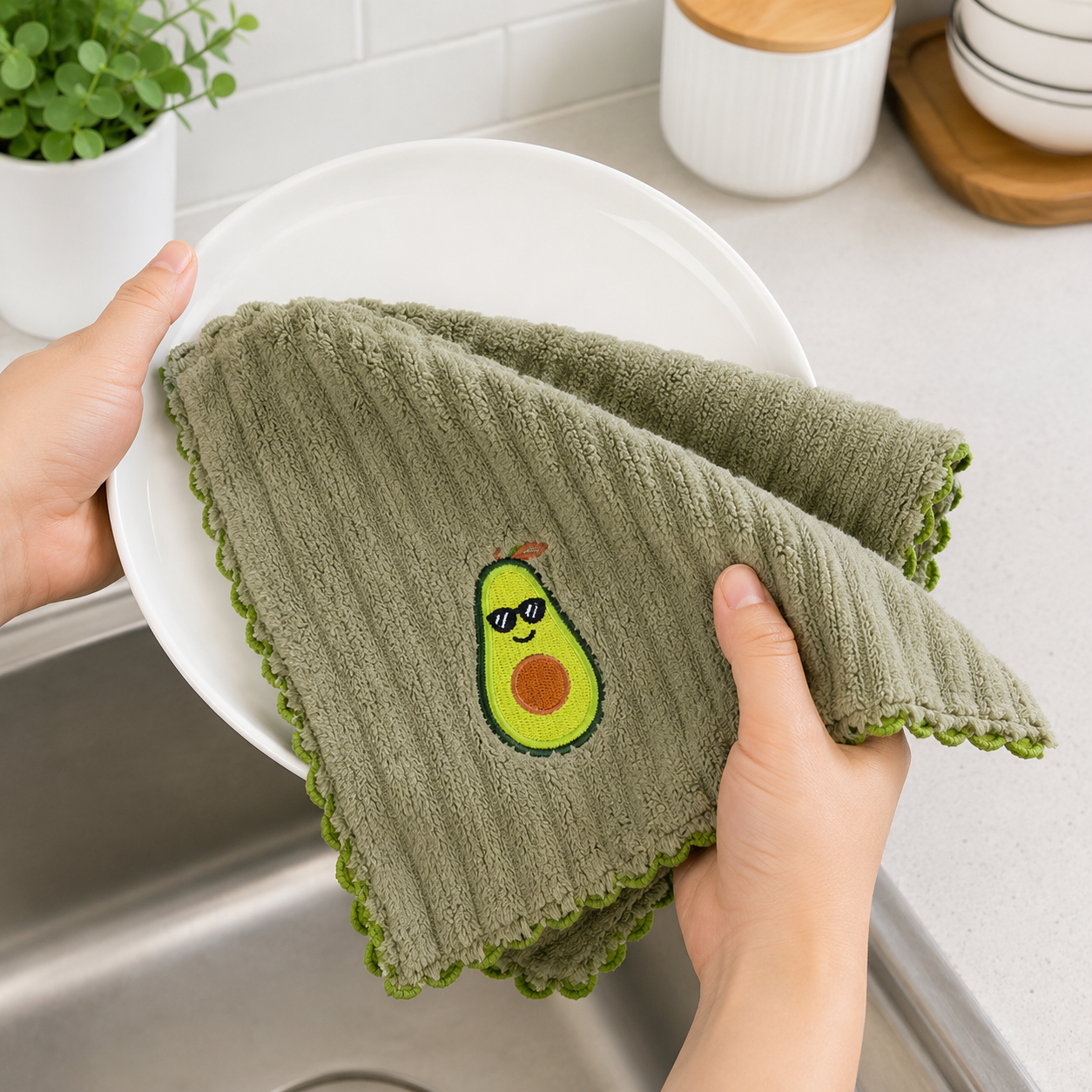 Soft Waffle Kitchen Towels Set of 6- Multi (YM361)