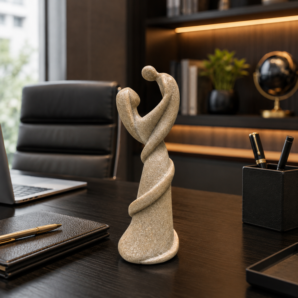 Beige Abstract Dancing Couple Sculpture (YM2324)