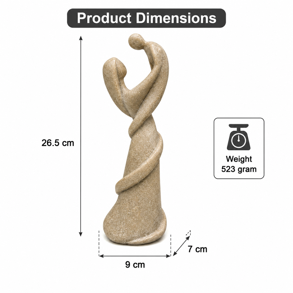 Beige Abstract Dancing Couple Sculpture (YM2324)