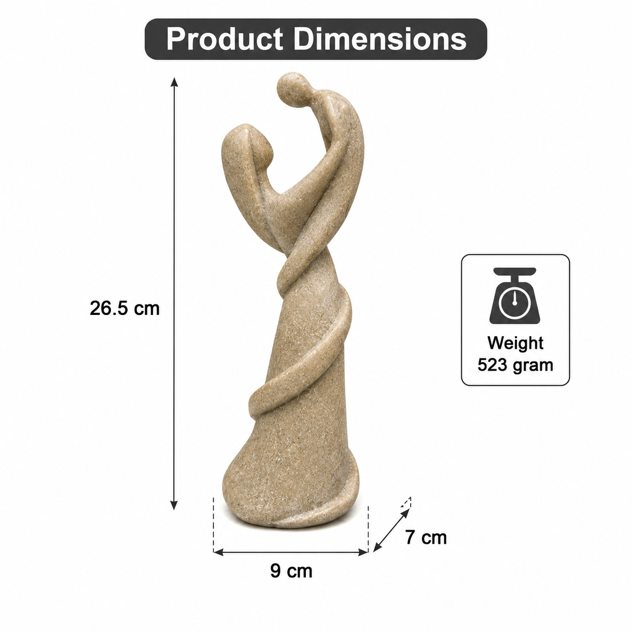 Beige Abstract Dancing Couple Sculpture (YM2324)