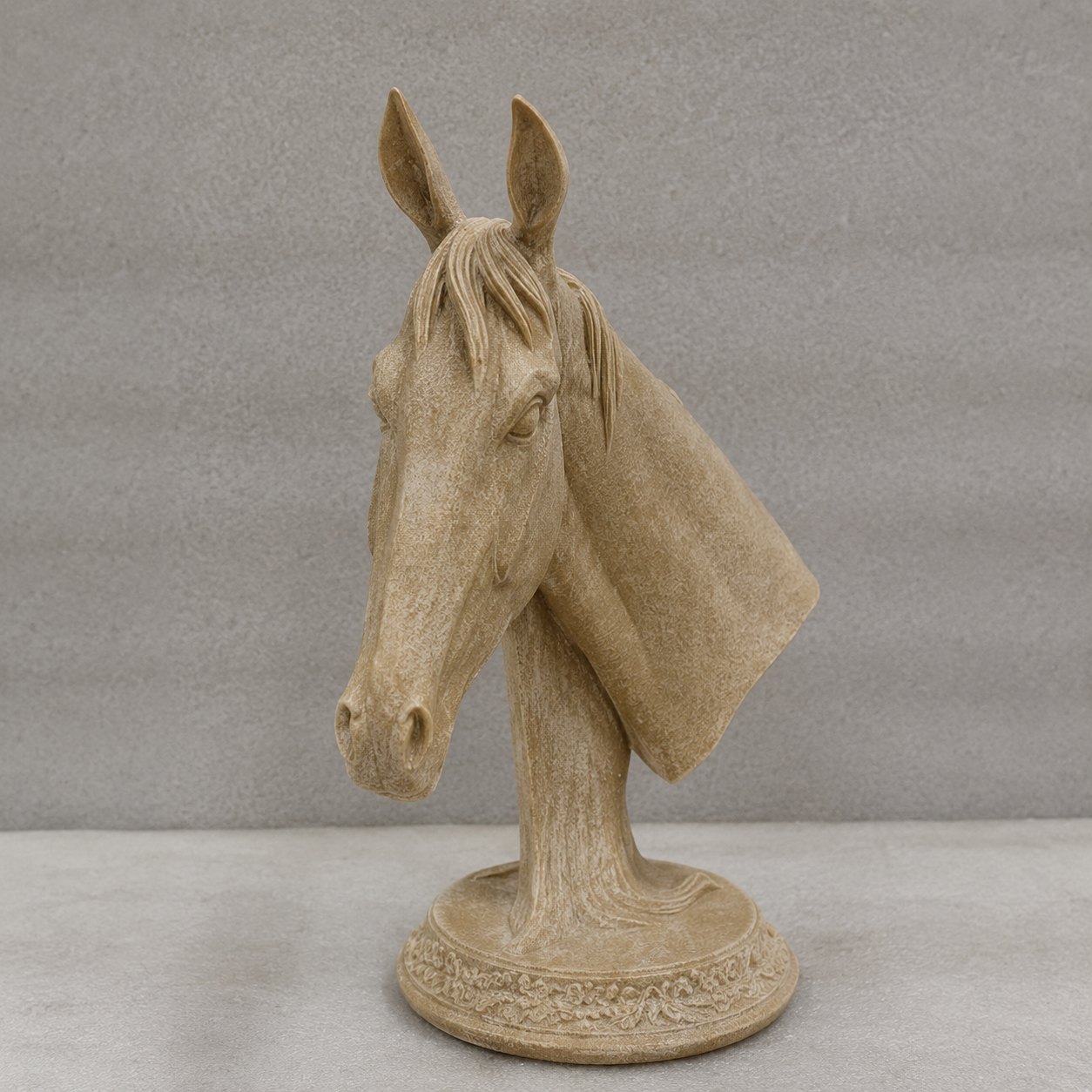 Classic Beige Horse Head Bust Sculpture (YM2307)