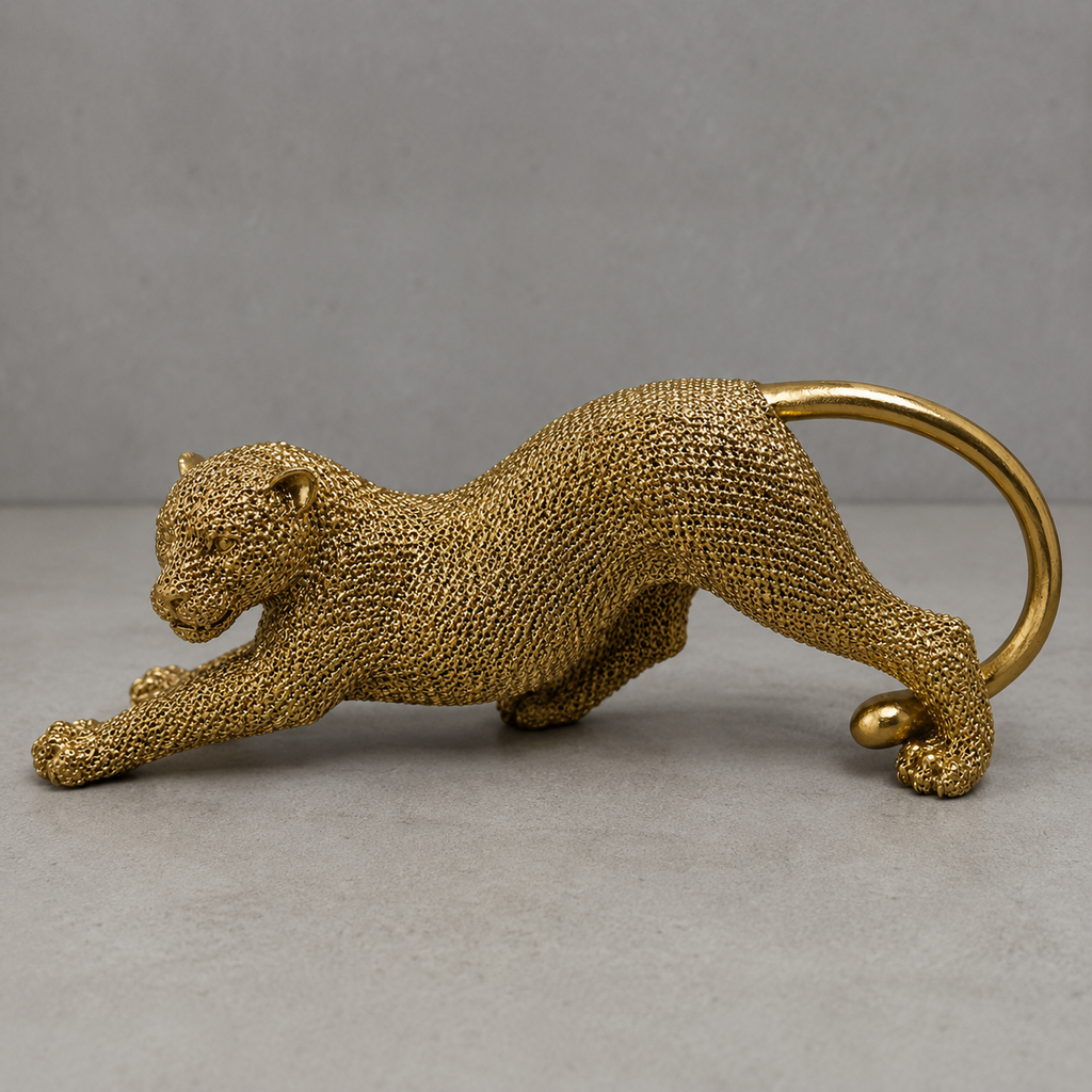 Handcrafted Metal Leopard Figurine (YM2292)