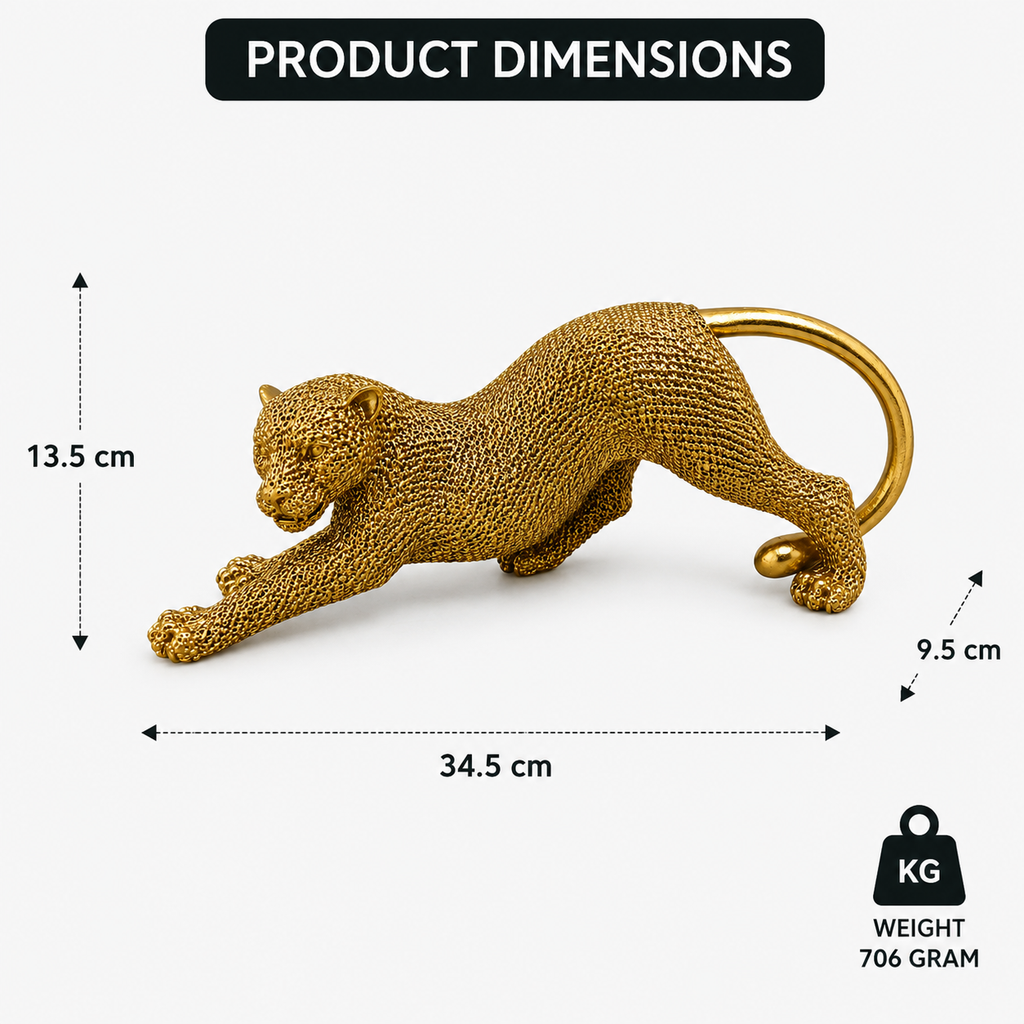 Handcrafted Metal Leopard Figurine (YM2292)